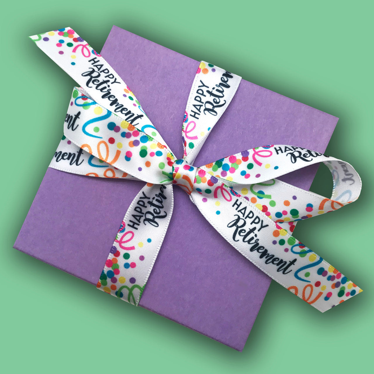 Tie a pretty little gift with this fun retirement ribbon to make a memorable package!