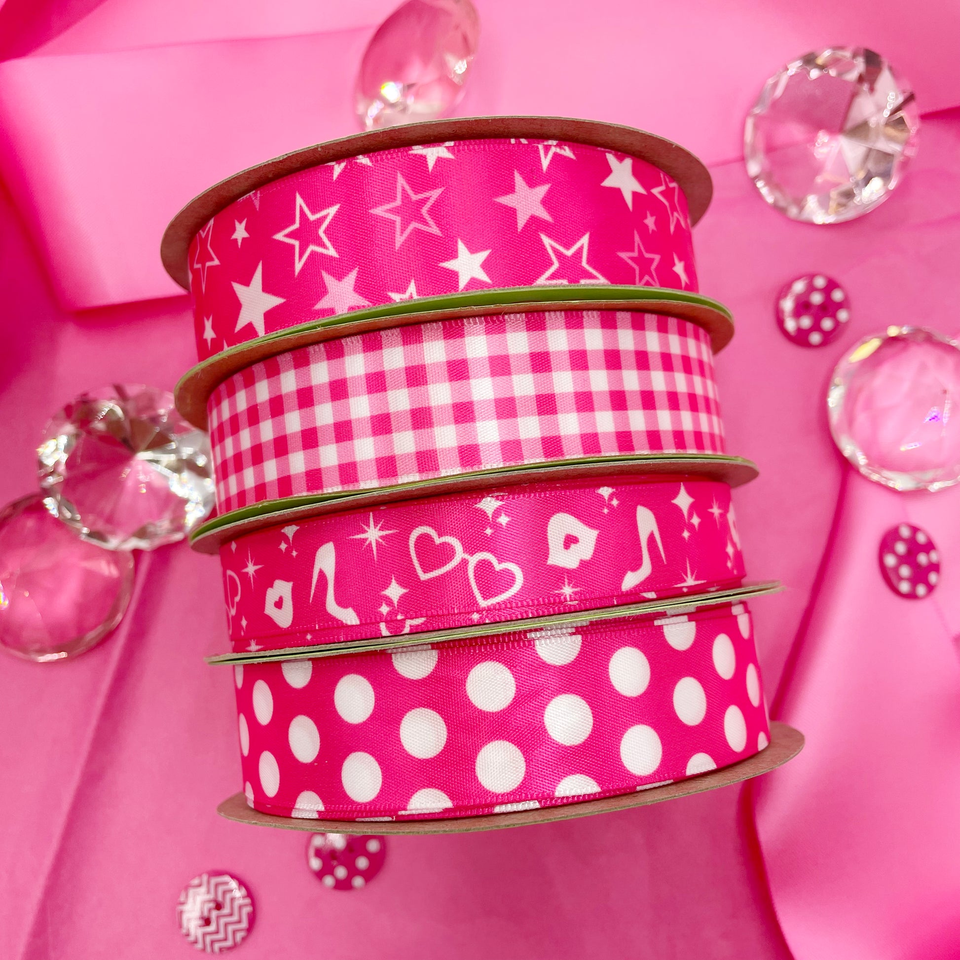 Having a Barbie themed party? Add these lovely pink ribbons to gift wrap, party decor, gift basket, party favors, center pieces and Barbie theme actiivities!