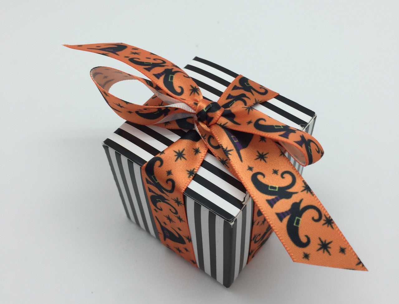 Make your Halloween treat boxes extra special with our witches hat and shoes ribbon!