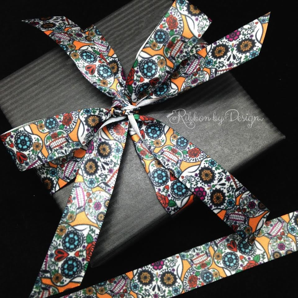 A small box of treats tied with our Sugar Skulls ribbon may fool the eye until the recipient takes a closer look!