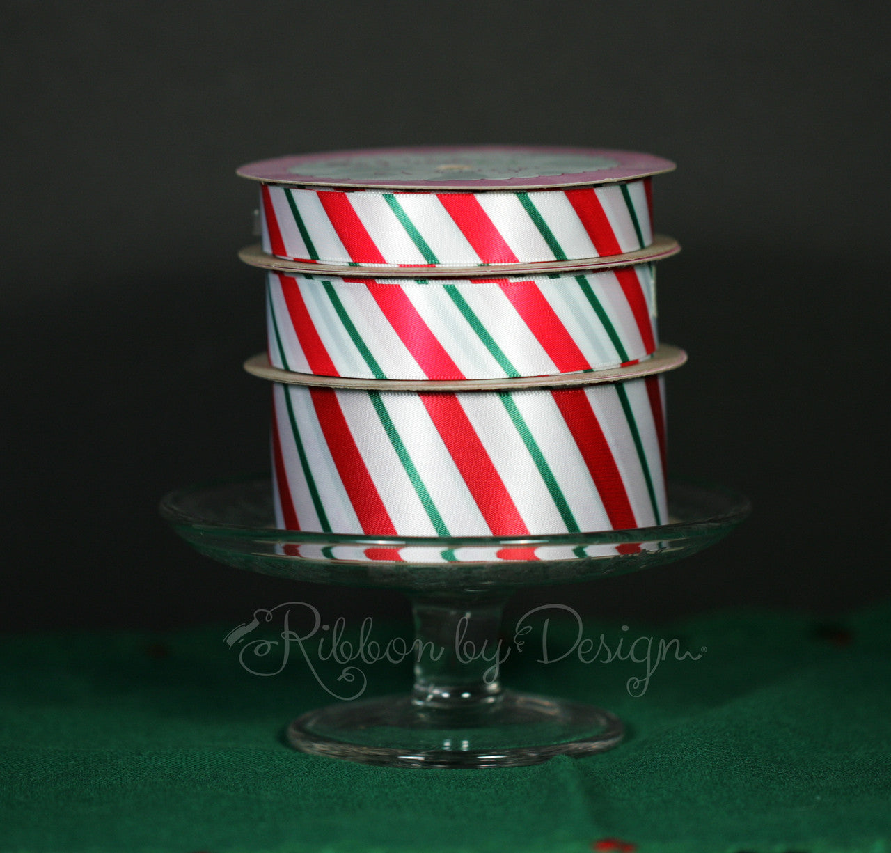 We make our candy cane stripes in 1.5", 7/8" and 5/8" widths!