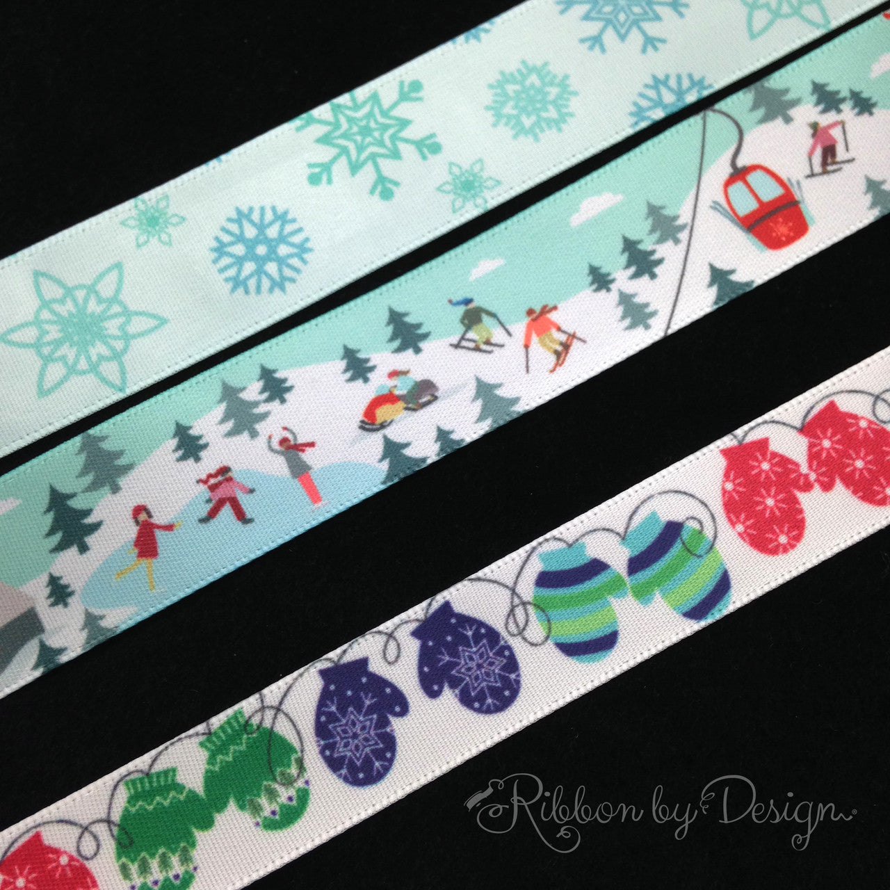 Combining our ribbons to created a theme is so much fun! These three make the perfect Winter Wonderland!