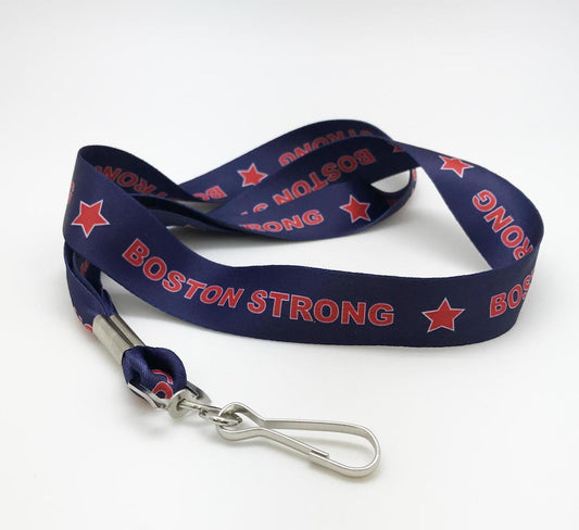 Boston Strong Lanyard in Red White and Blue
