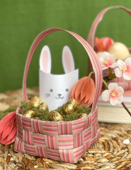 A  Fun Woven Ribbon Easter Basket