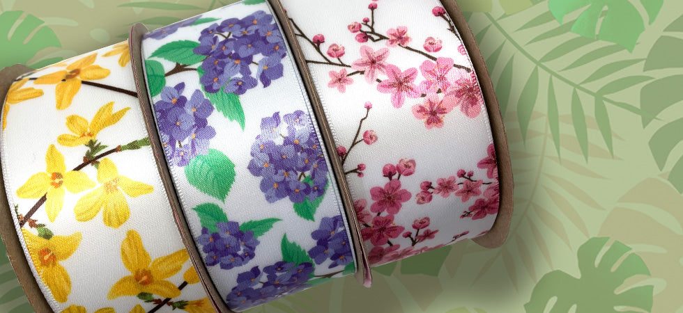 Floral Print Ribbon | Botanical Ribbon | Ribbon By Design