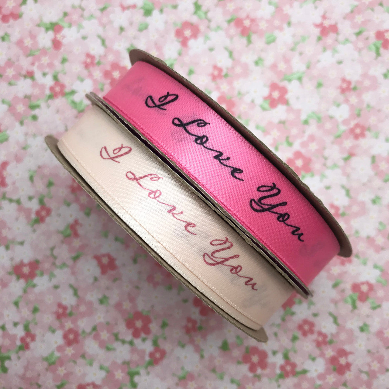 We offer our beautiful I Love You ribbon is available in two colors! Make your Valentine, Engagement and Wedding gifts extra special with one of these lovely luxury ribbons!