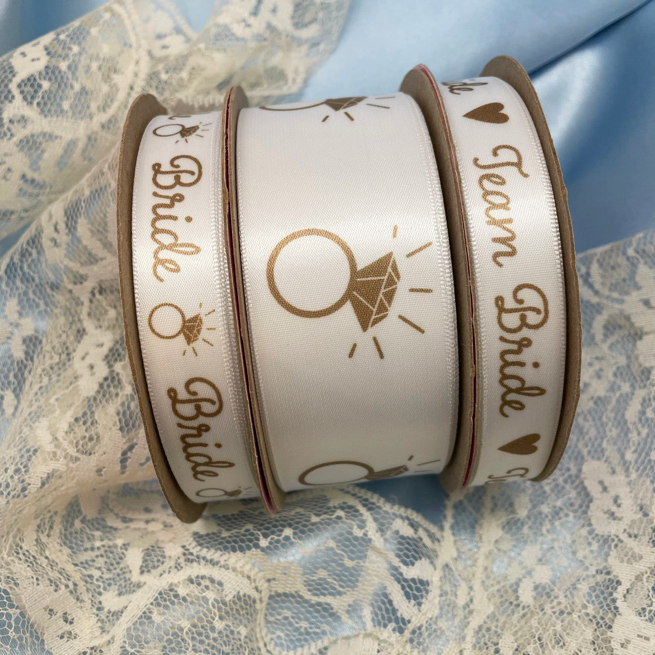 Pair our team bride ribbon with  our engagement ring and bride ribbons for a decorating bridal showers and engagement parties!