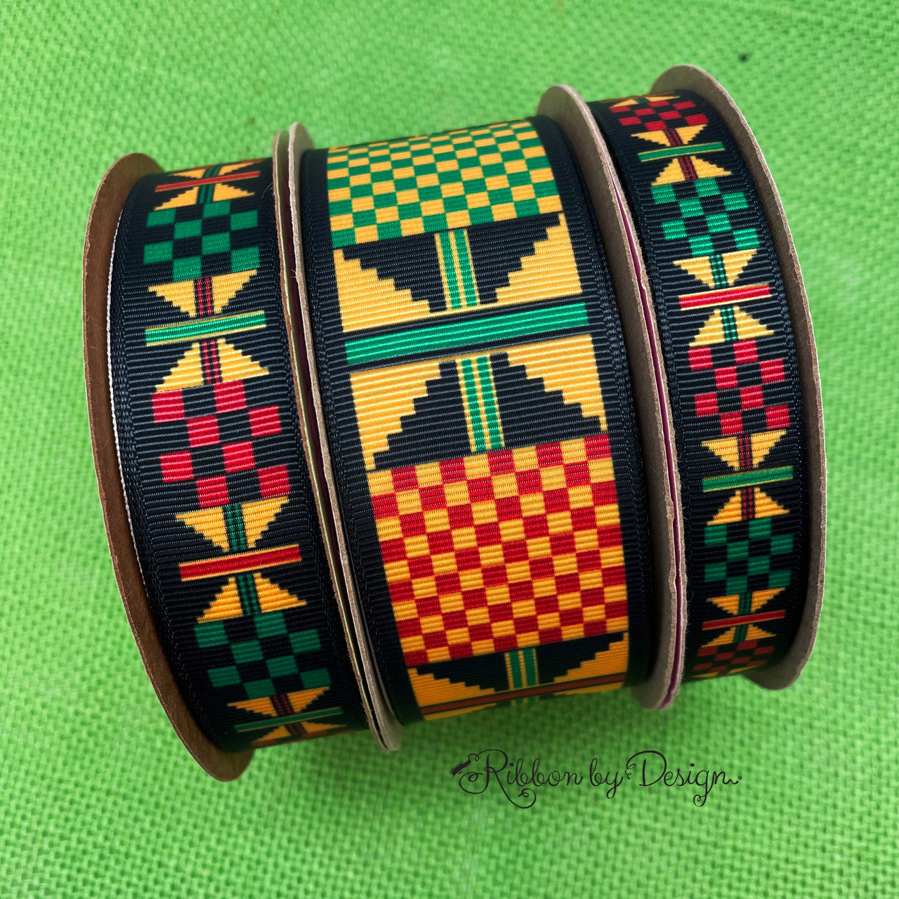 Our African Kente design is available in three widths! There is a size perfect for your gift giving and  crafting needs!