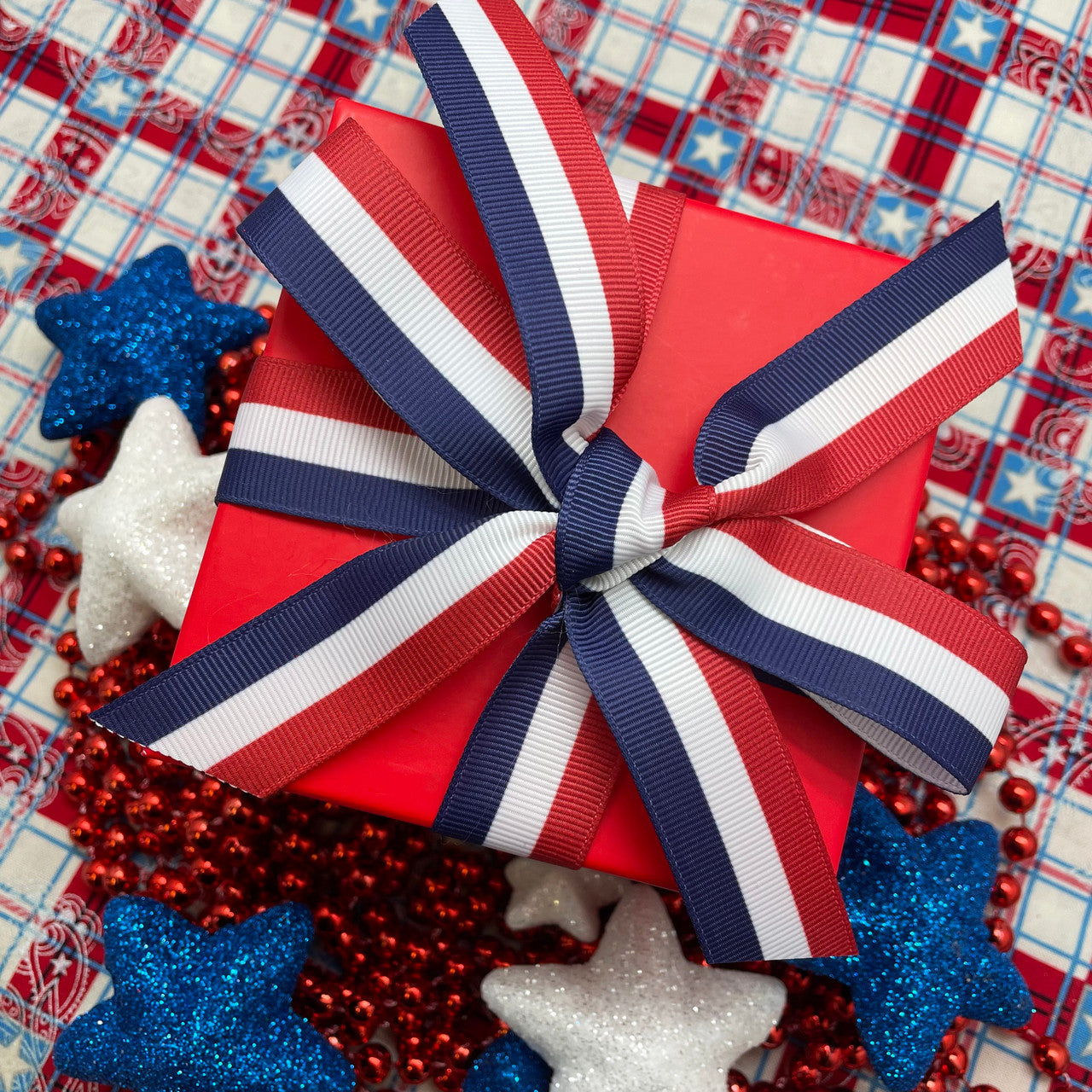 Tie a pretty package with our French Flag ribbon to commemorate Bastille Day or 4th of July!