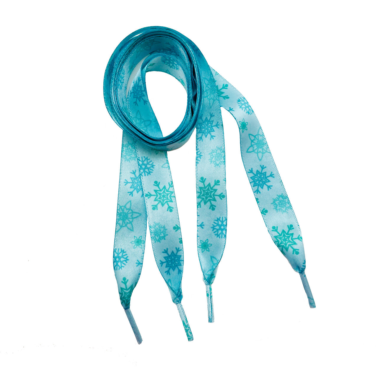 Satin Shoelaces snowflake print ideal for hip hop dance, dance team, sneaker junkie, cheerleading, Frozen theme in 36" and 44" lengths