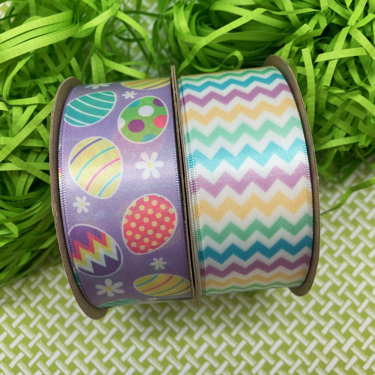 Pair our pastel chevron ribbons with our 1.5" tossed Easter eggs for the most beautiful Easter baskets around!