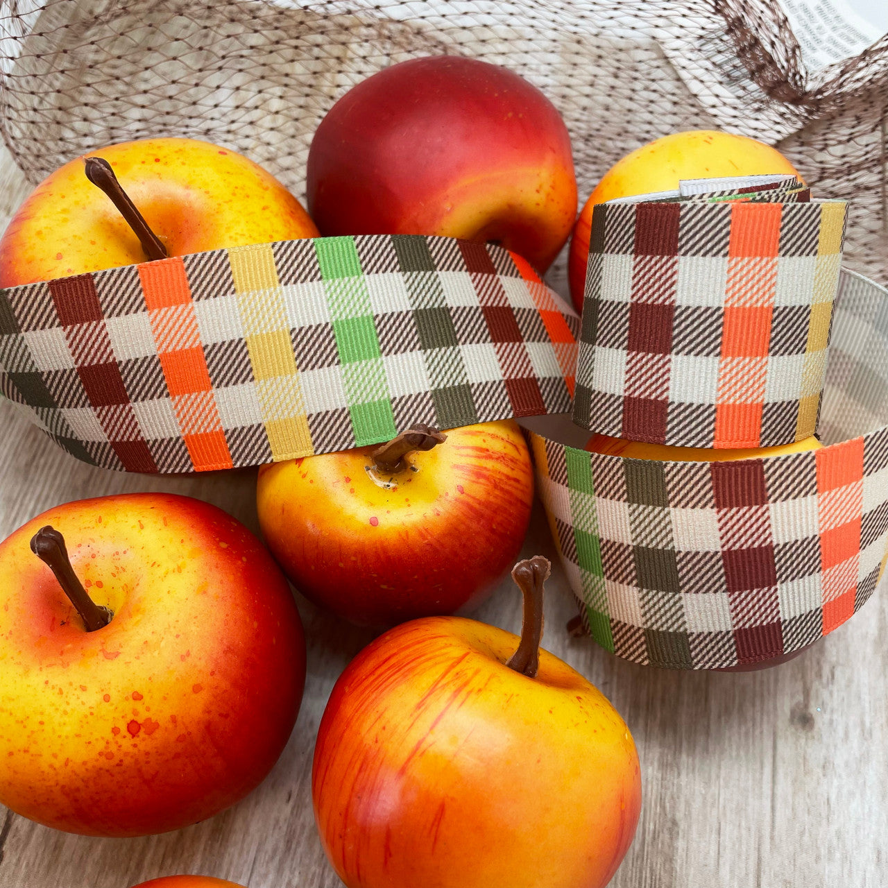 Make your bounty of apples extra special by tying a basket with our plaid ribbon and gifting to a friend!