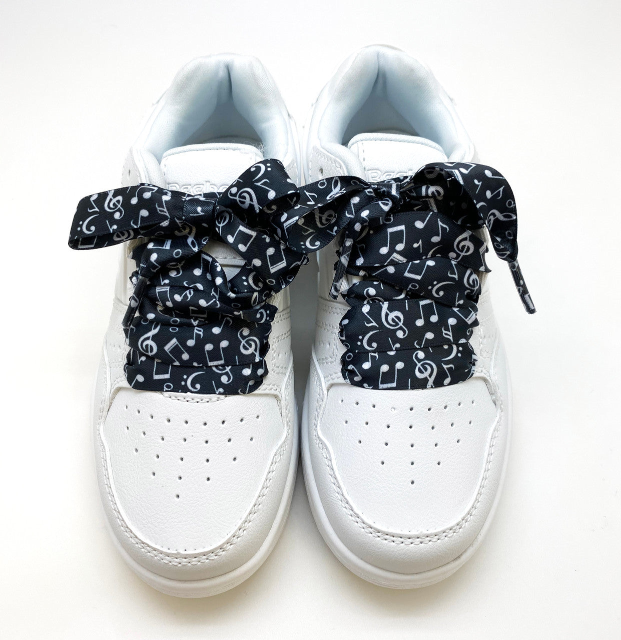 Music themed satin shoe laces printed on 5/8