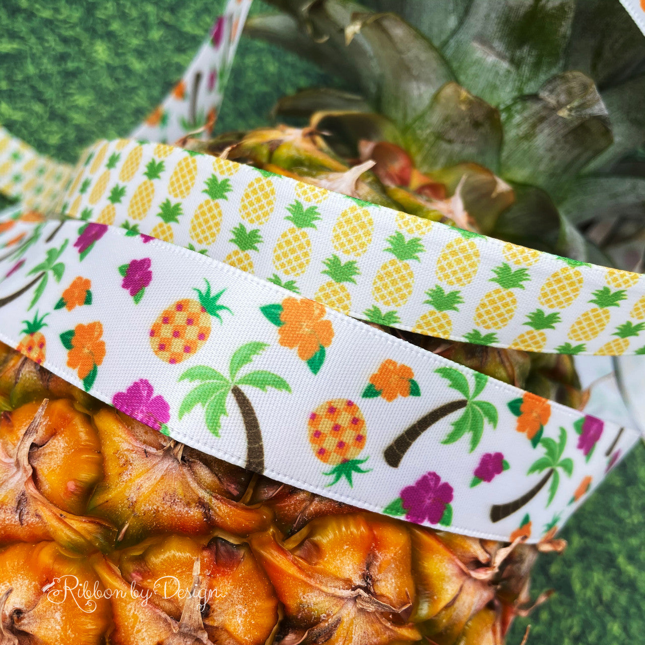 Loving our Hawaiian themed luau ribbon paired with tiny pineapples for a delicious themed tropical event. 