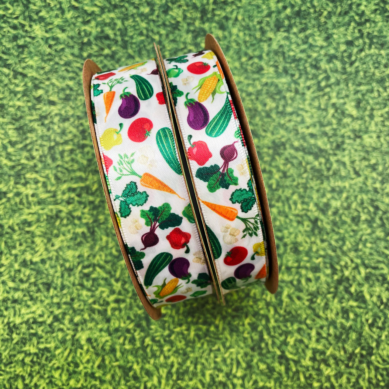 Our veggies ribbon comes in two sizes for all your gift wrap needs!
