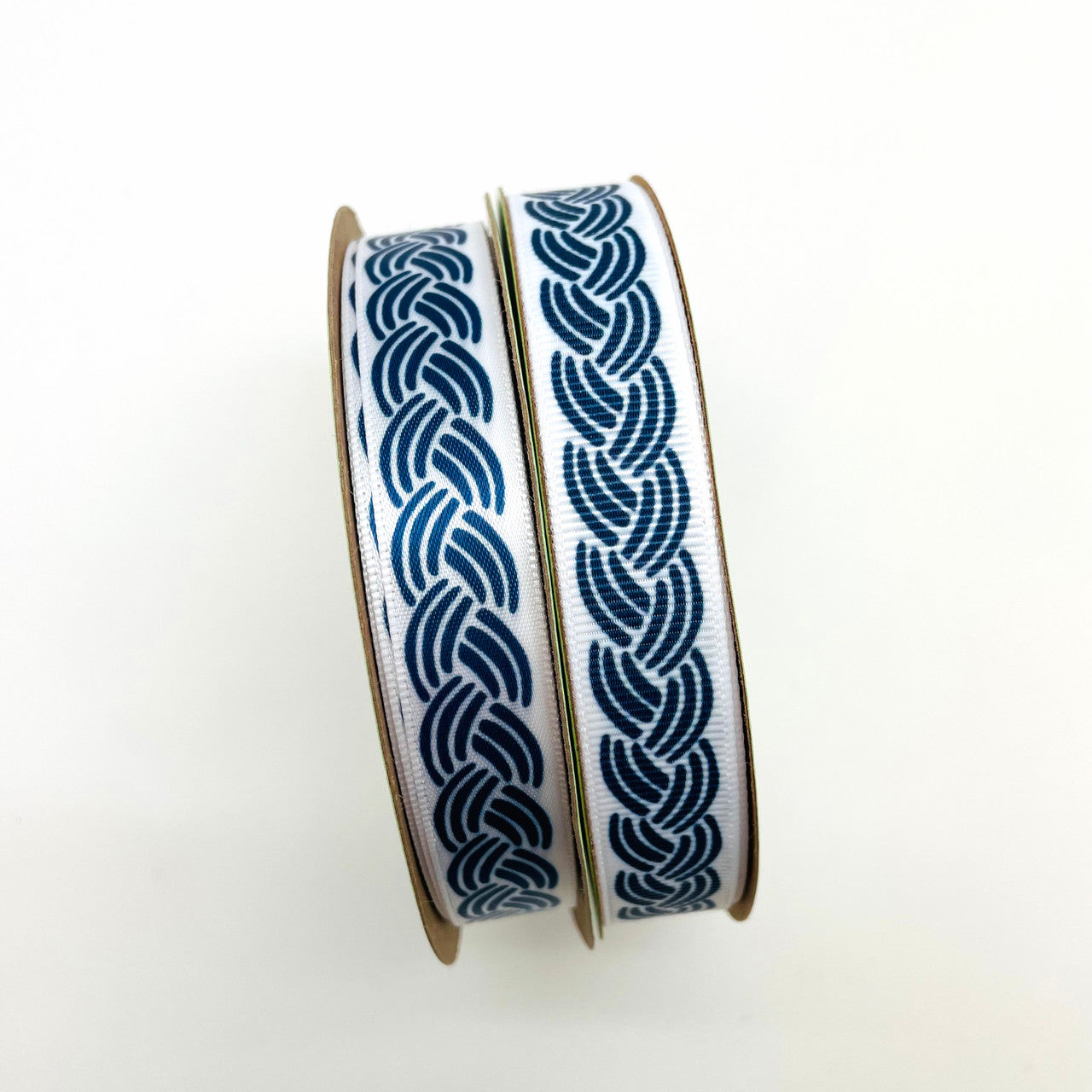 Our nautical rope design is available on  5/8" satin and grosgrain ribbons!