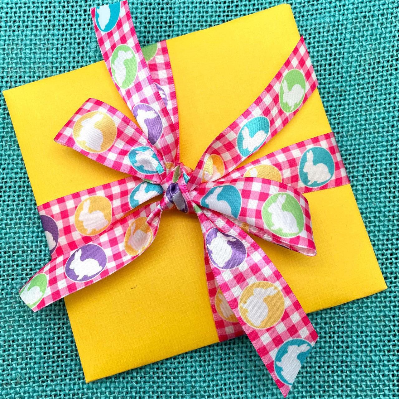 Tie this fun Spring ribbon on a sunny yellow package for the perfect Spring gift!