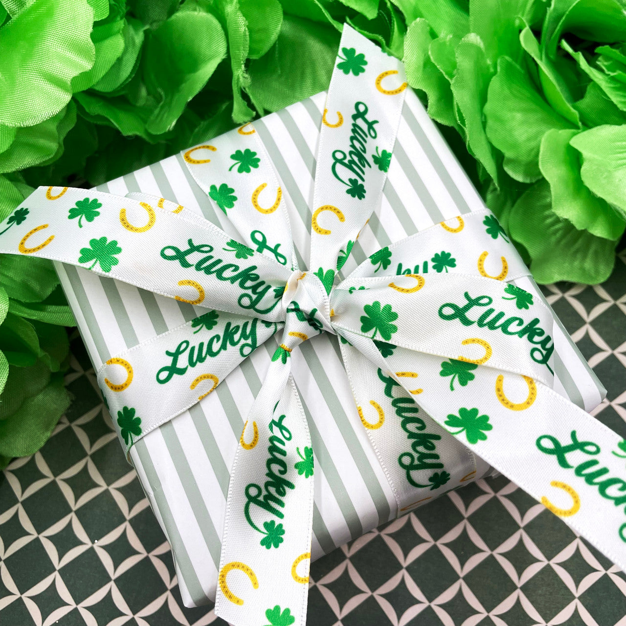 Our fun Lucky ribbon ties a beautiful bow for gifts, hair bows and gift baskets.