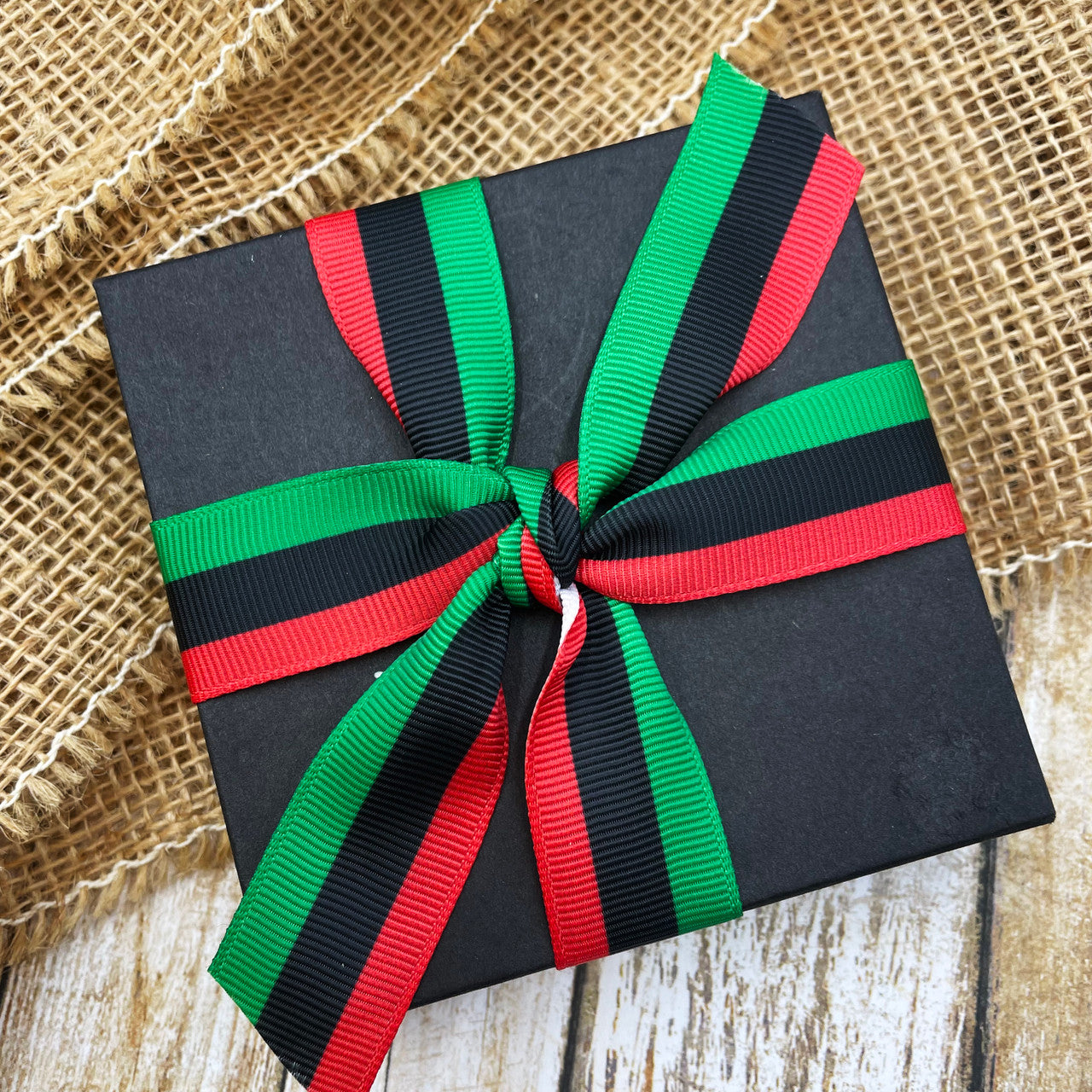African Themed Ribbon Pan African flag ribbon in stripes of green, black and red printed on 7 ...