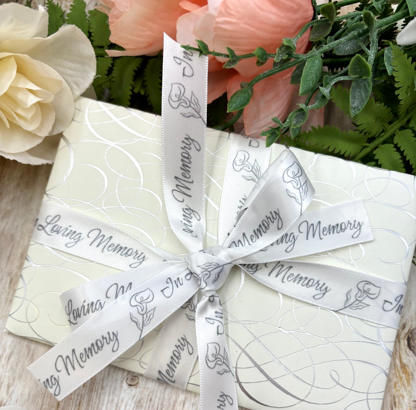 White Memorial Ribbon | In Loving Memory Ribbon