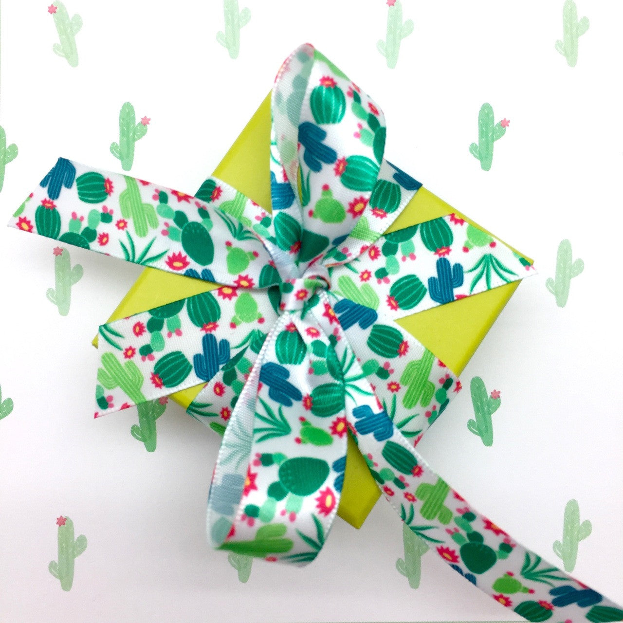 Fun little favors for a cactus themed party tied with our ribbon really makes a great addition to the fiesta!