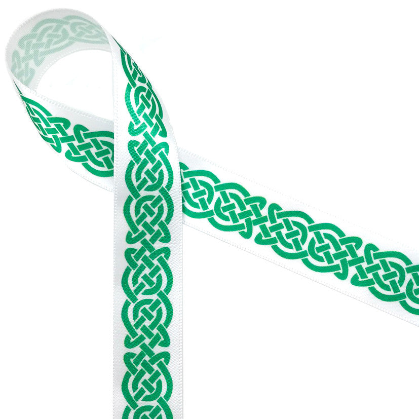 Celtic knot in kelly green printed on 7/8