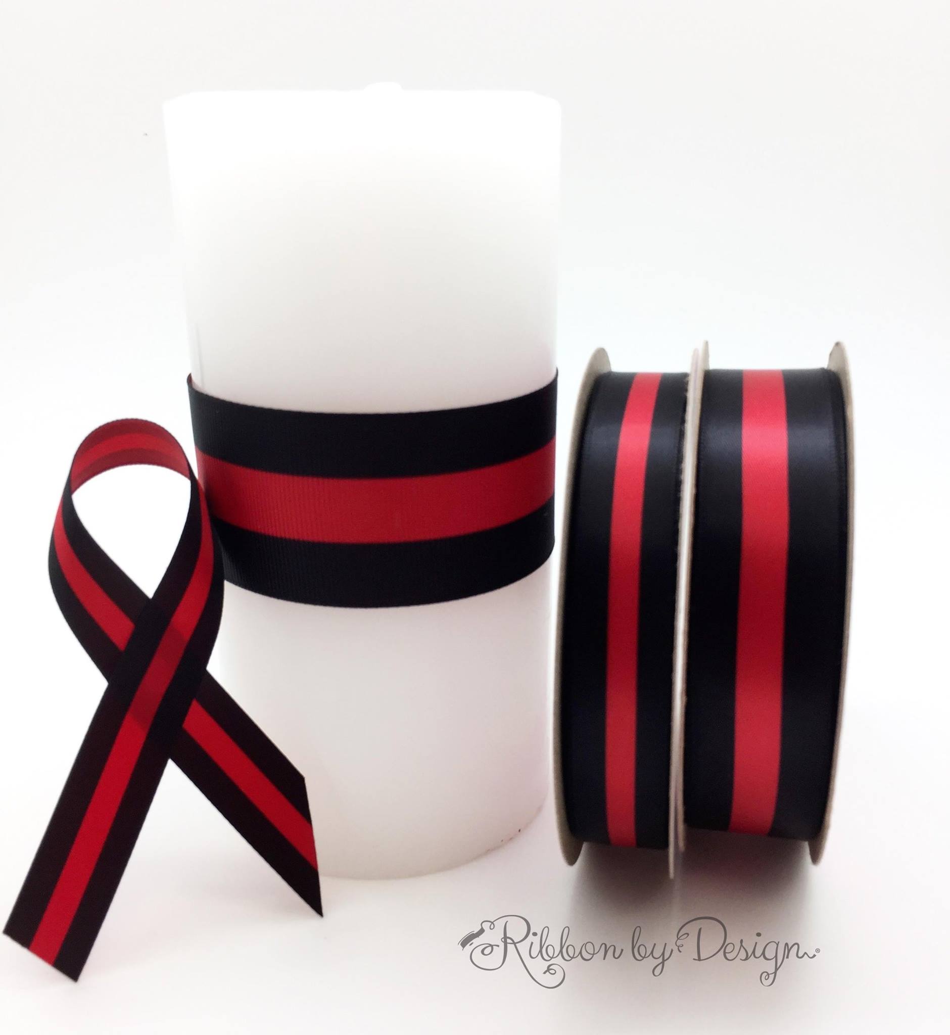 Thin red line ribbon printed in 7/8