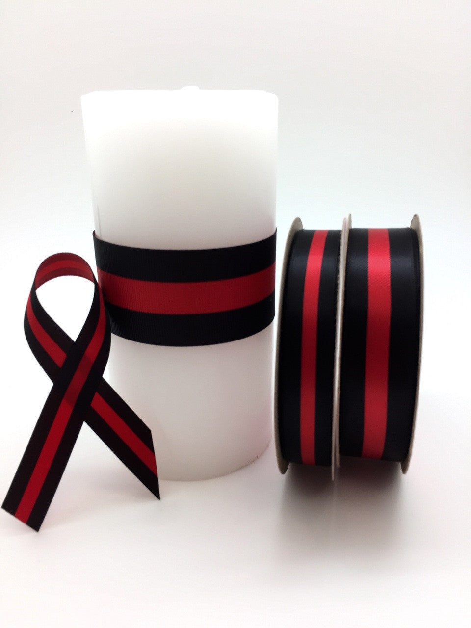 Our thin red line ribbon is ideal for creating awareness ribbons or using for memorial services honoring our fallen heroes.