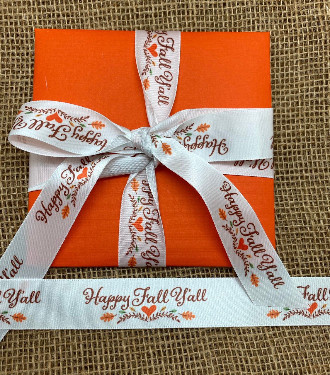 Tie our Happy Fall Ya'll on a package of Fall treats of a Fall gift to create a truly special Autumn themed present!