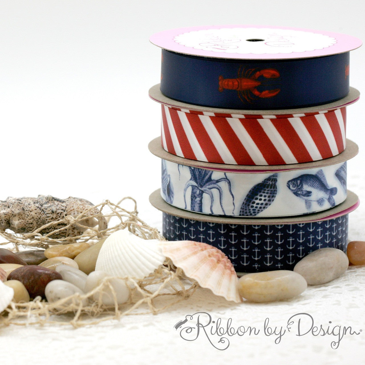 Sea Creatures in navy blue on 7/8