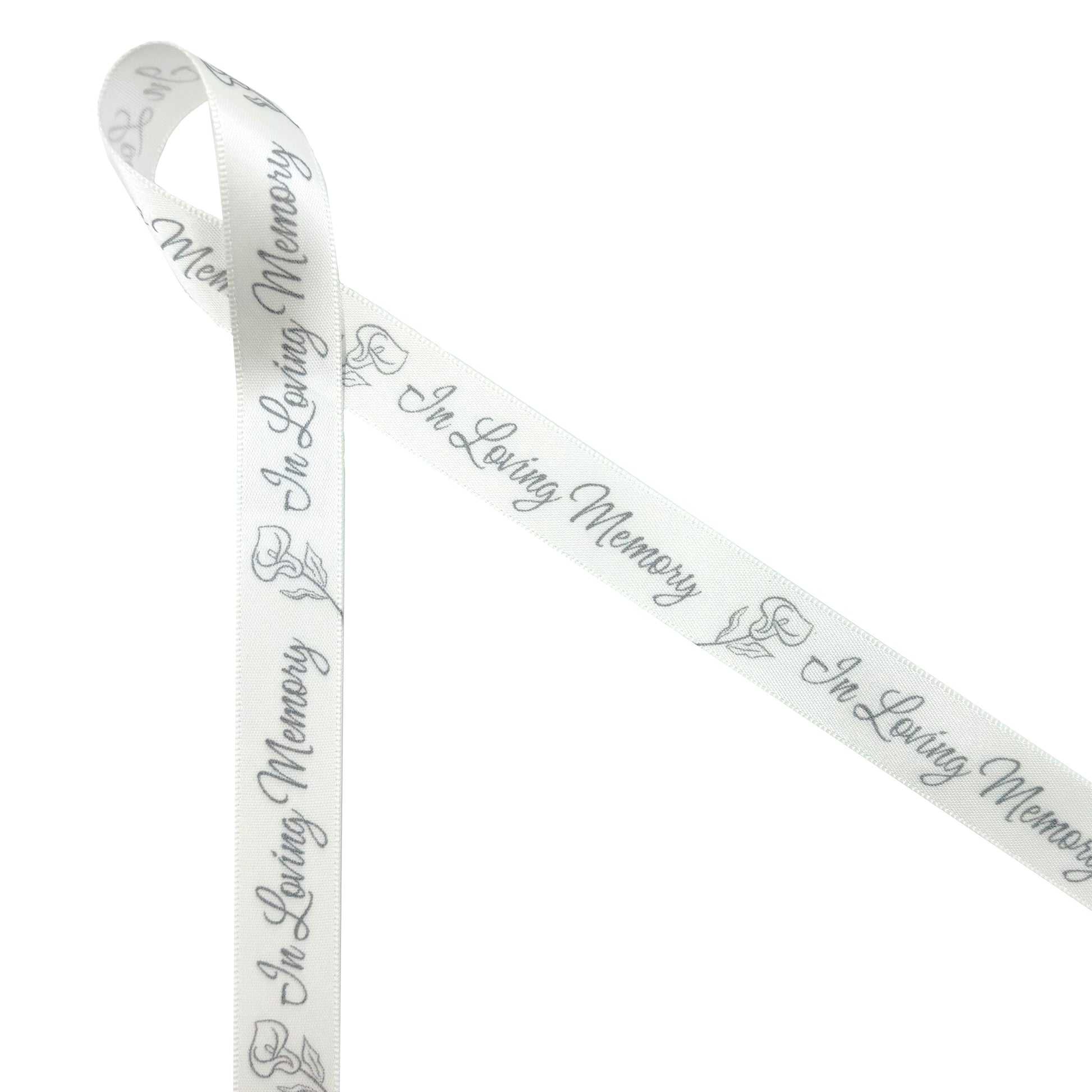 White Memorial Ribbon | In Loving Memory Ribbon