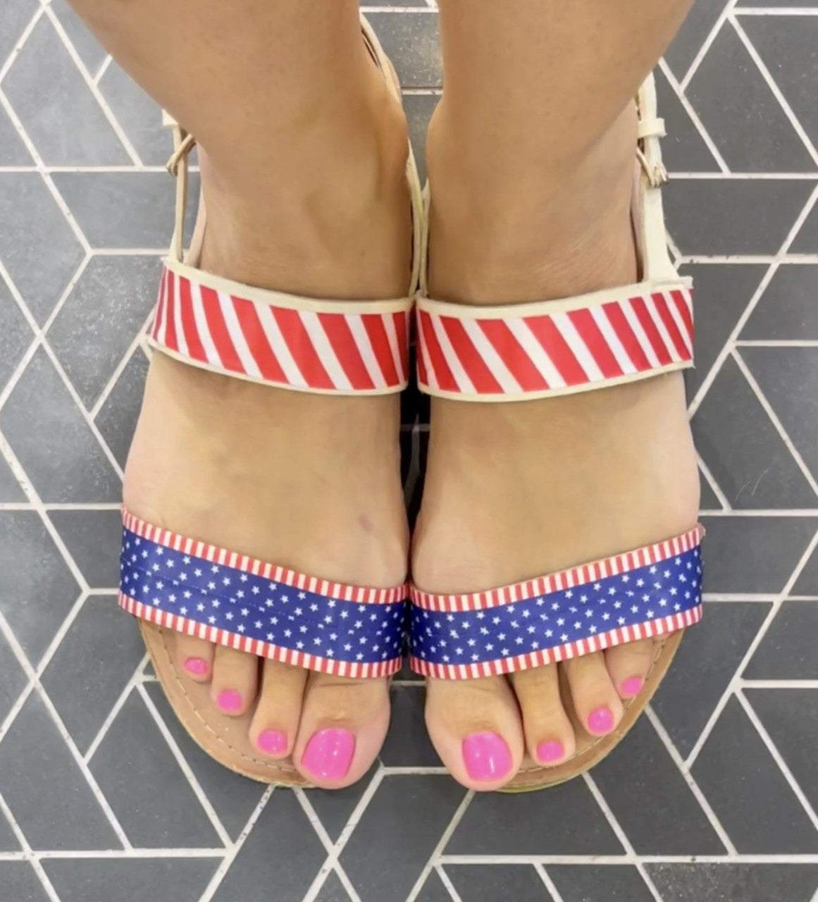 Make over your sandals with our Patriotic ribbon for fun 4th of July footwear!