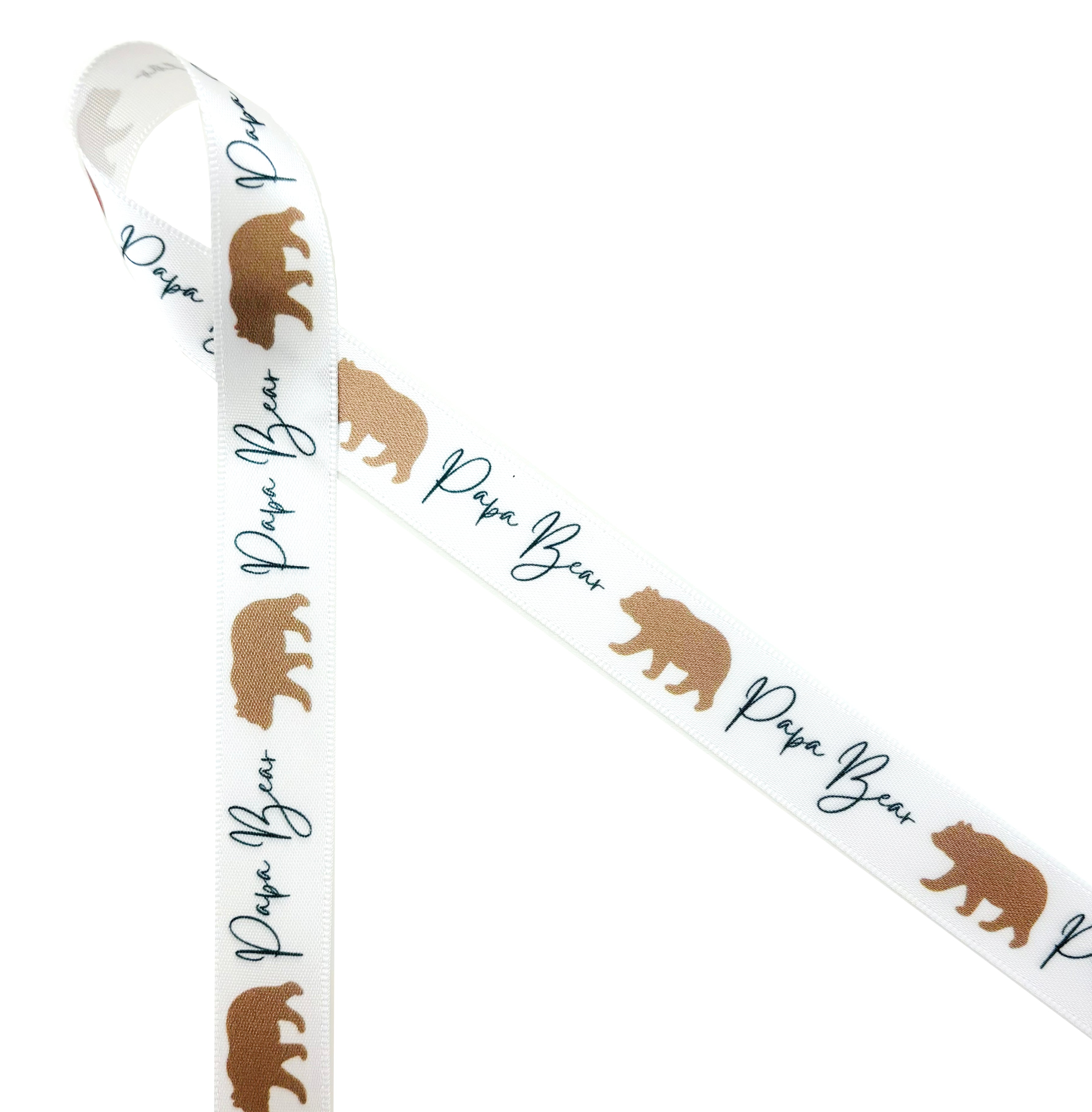 Father Day Riben Father's Day Ribbon Papa Bear in script with a brown bear printed on 5