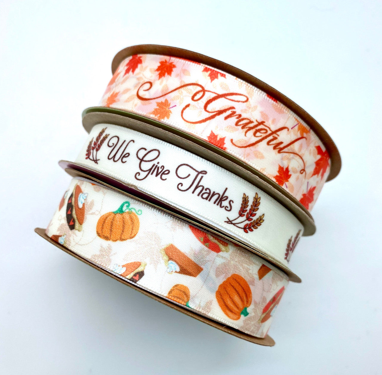 Mix and match our Thanksgiving ribbons with this pumpkin pie ribbon for a beautiful Thanksgiving theme!