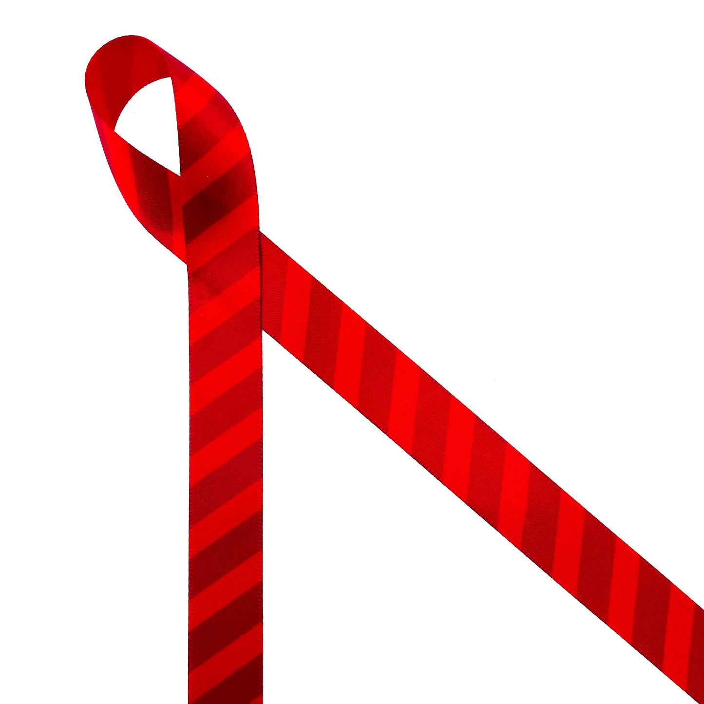 Red Stripes Ribbon on 5/8" Red Single Face Satin ribbon