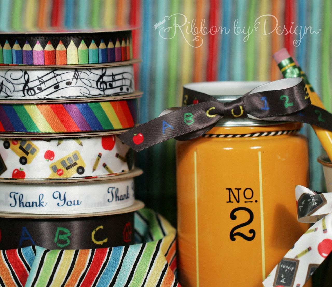 Our colored pencil ribbon is a fabulous addition to our school collection! Designed and printed in the USA