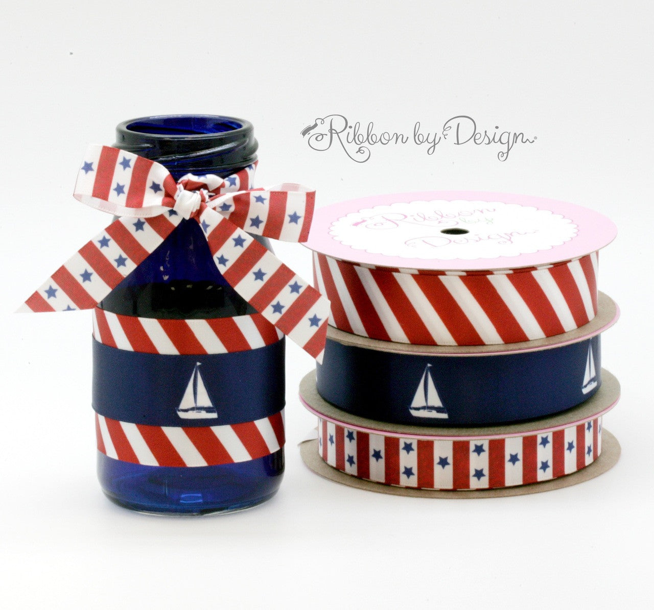 Our stars and stripes mix with sailboats and red and white stripes in our nautical collection too!