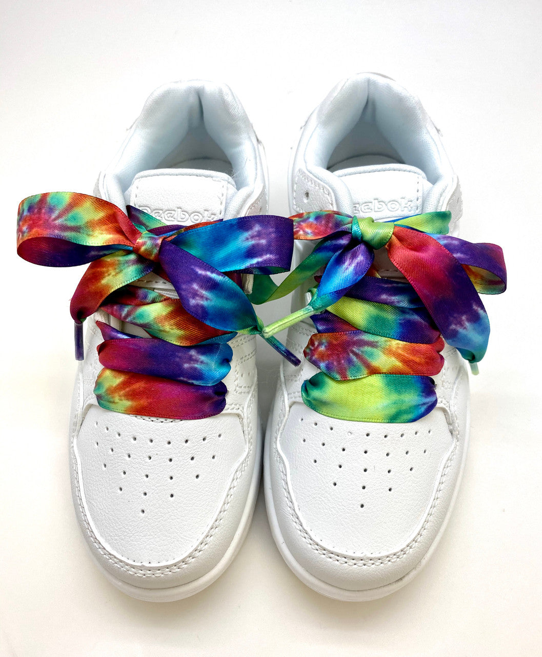 Satin shoelaces tie dye  design is perfect for adding some fun and fashion to your sneakers! This is a great shoelace for fun dance shoes, wedding shoes, cheerleading and recitals! All our ribbon shoelaces are printed using dye sublimation technology and can be washed, ironed and re-used! All our laces are designed and printed in the USA