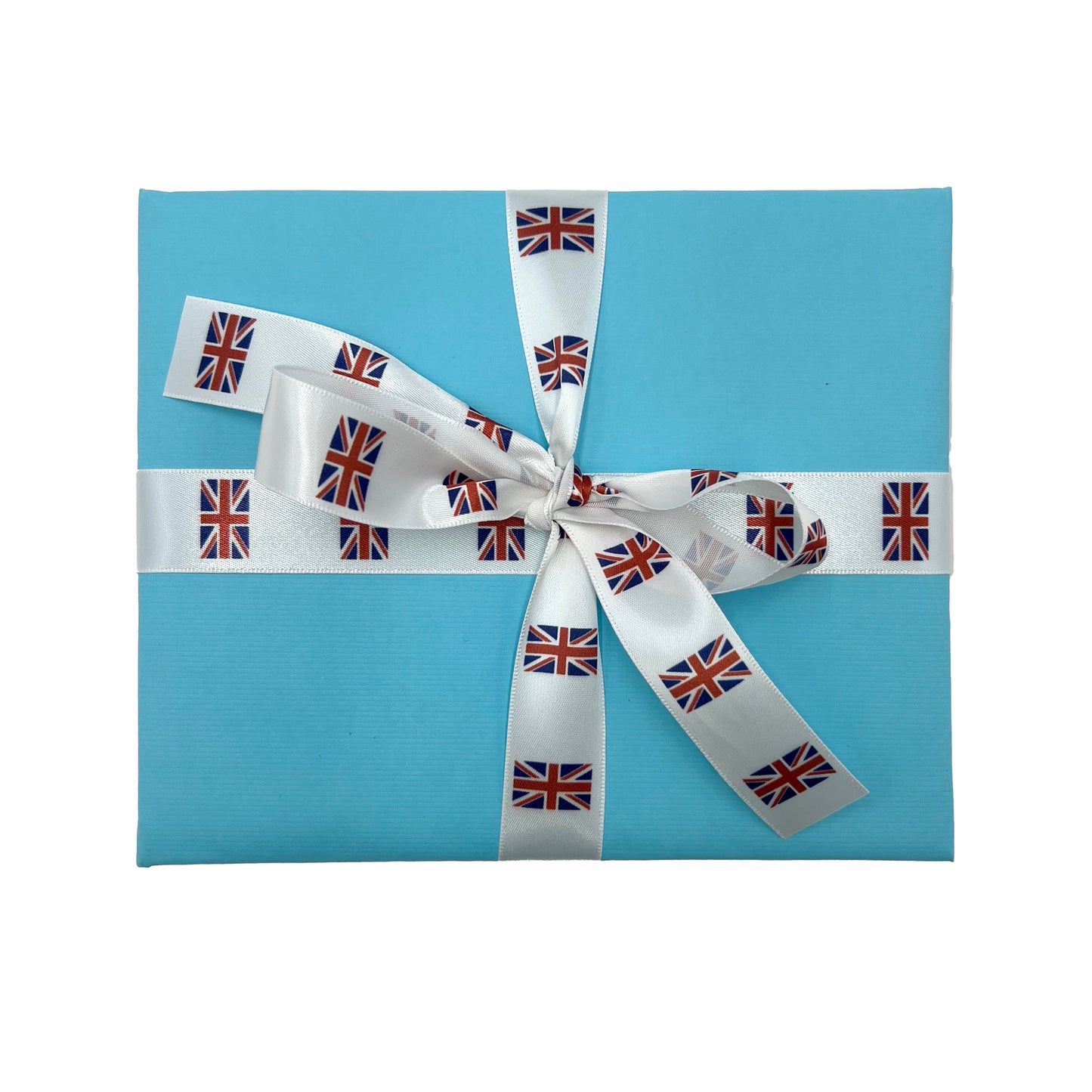 British Flag ribbon Union Jack in red white and blue printed on 7/8" satin and grosgrain ribbons