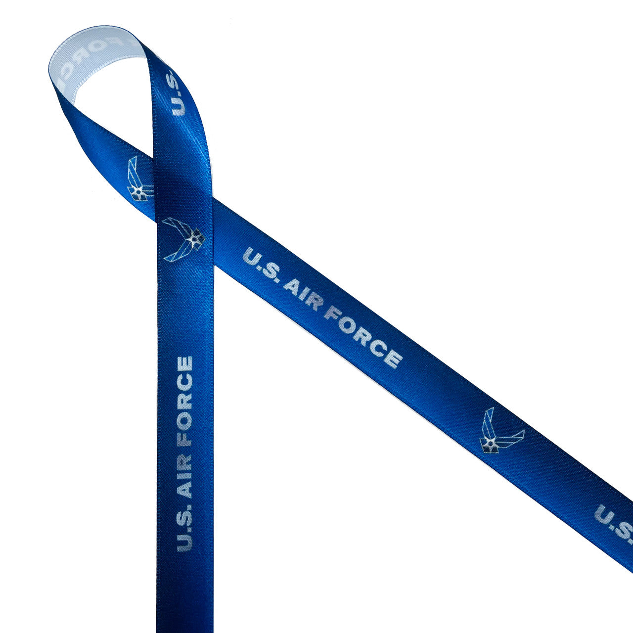 United States Air Force ribbon in gradient blue on white