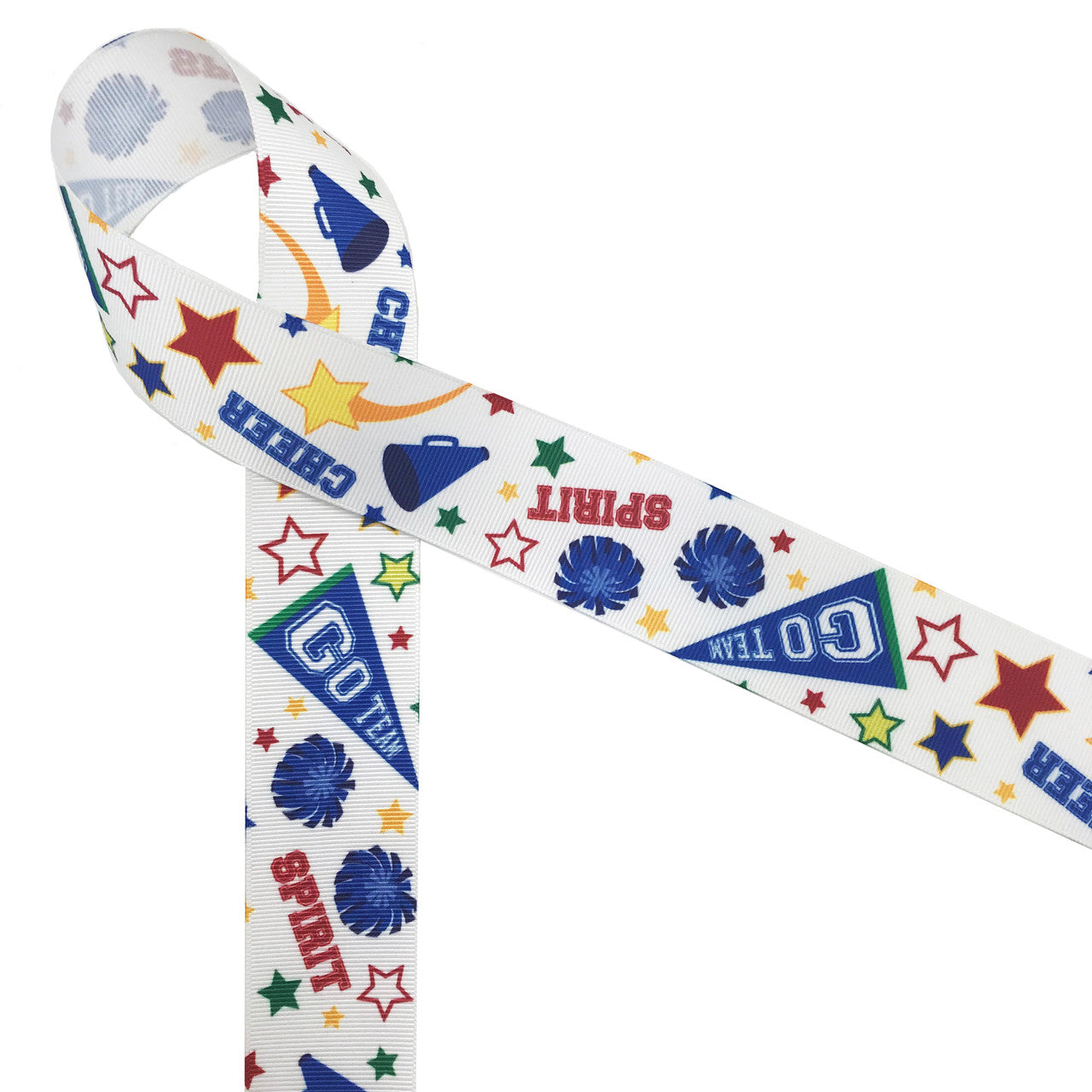 Cheerleading ribbon with fun colors and elements of the sport! Make this cheer ribbon part of the game!
