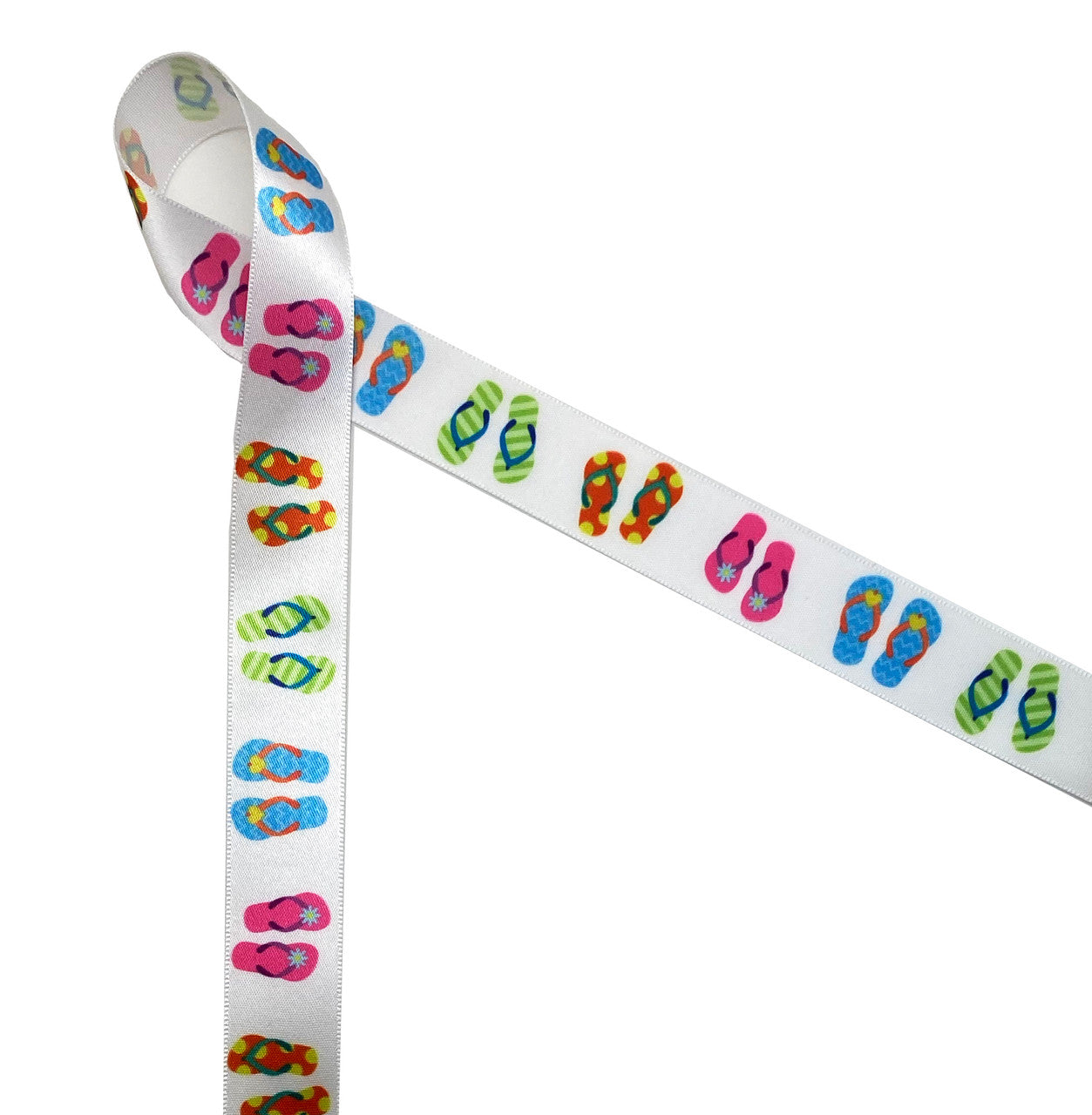 Flip flops on 7/8" Single Face Satin ribbon is sure to make a splash at your next beach or pool party!
