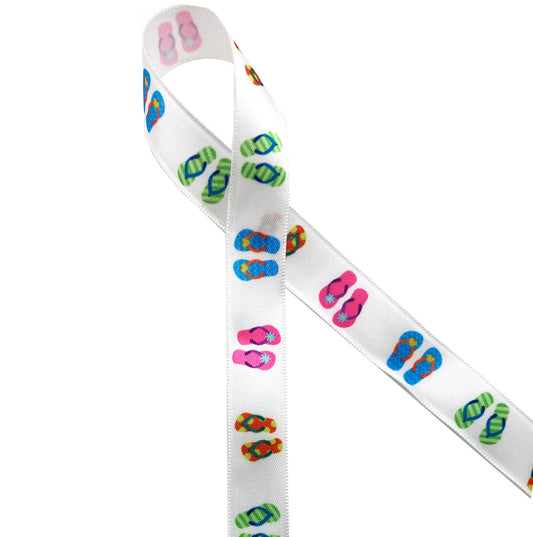 Flip flops on 5/8" Single Face Satin ribbon is sure to make a splash at your next beach or pool party!