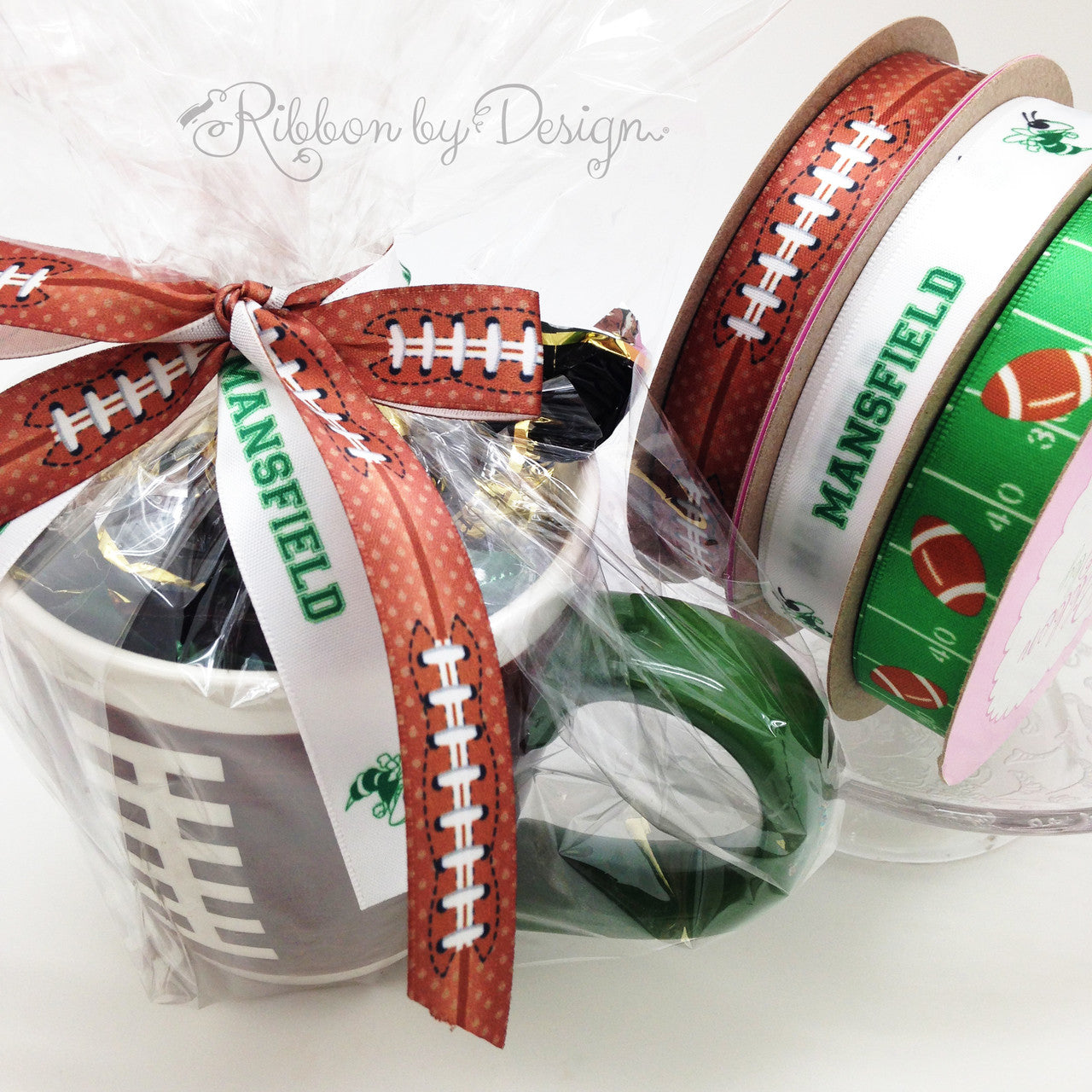 We can turn your high school football banquet into a memorable event with custom ribbon paired with our football themed ribbons!