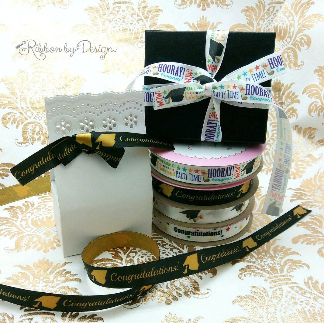 White Graduation Rivan Graduation Ribbons | Graduation Cap & Gown Ribbon
