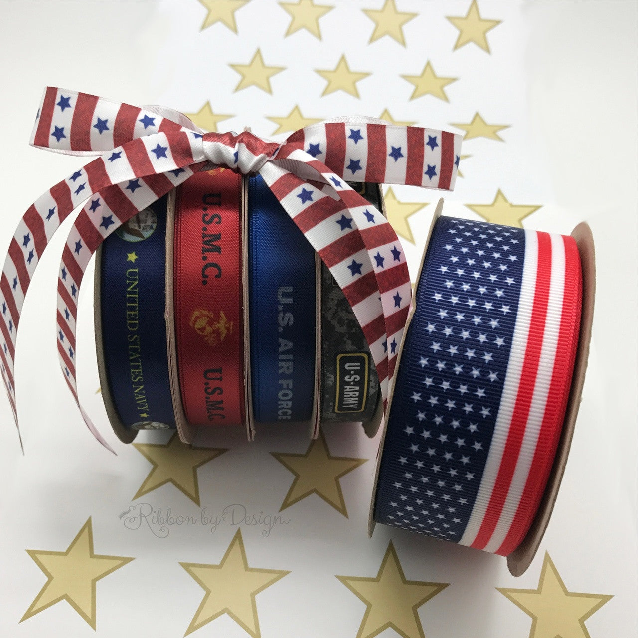 United States Air Force ribbon in gradient blue on white