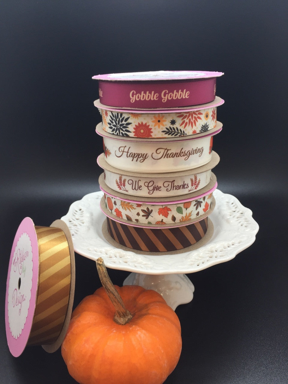 Mix and match our Thanks giving ribbons with our Fall decor ribbons to create a beautiful Thanksgiving theme for your home, gifts and creative crafting ideas.