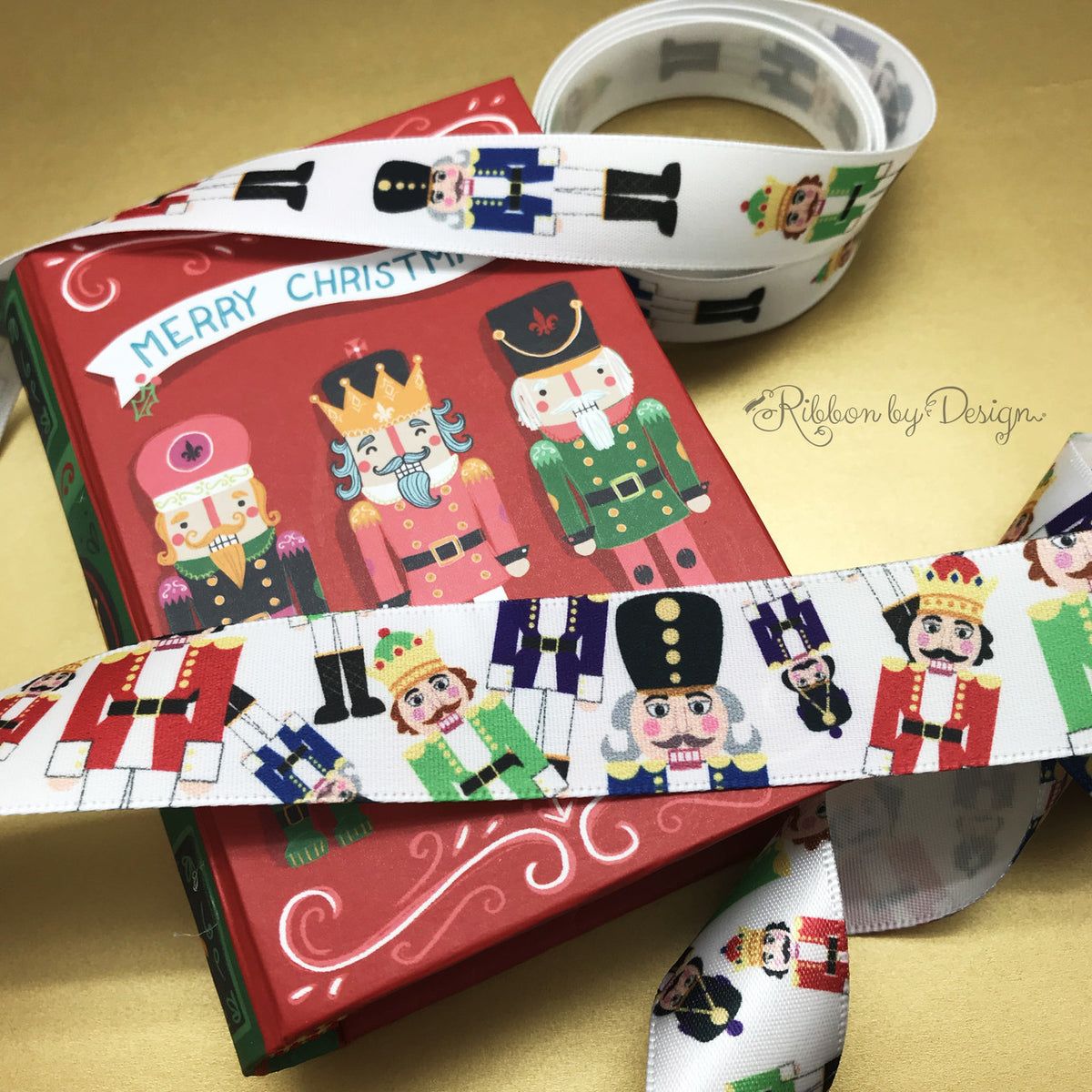 Nutcrakrt Ribbon Nutcrackers in a row printed on 5/8