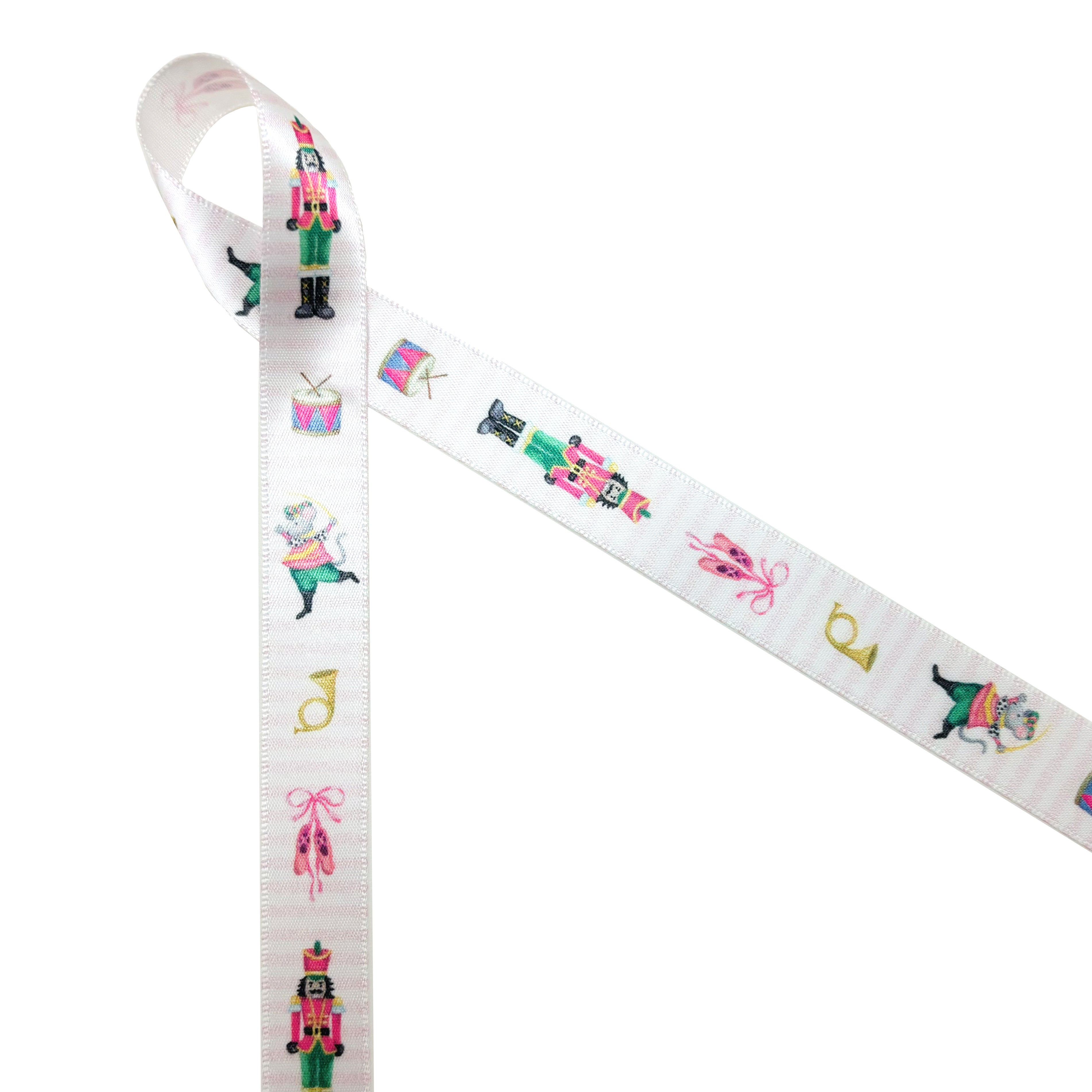 Nutcracker Suite ribbon for Christmas and Holiday gift wrap, gift