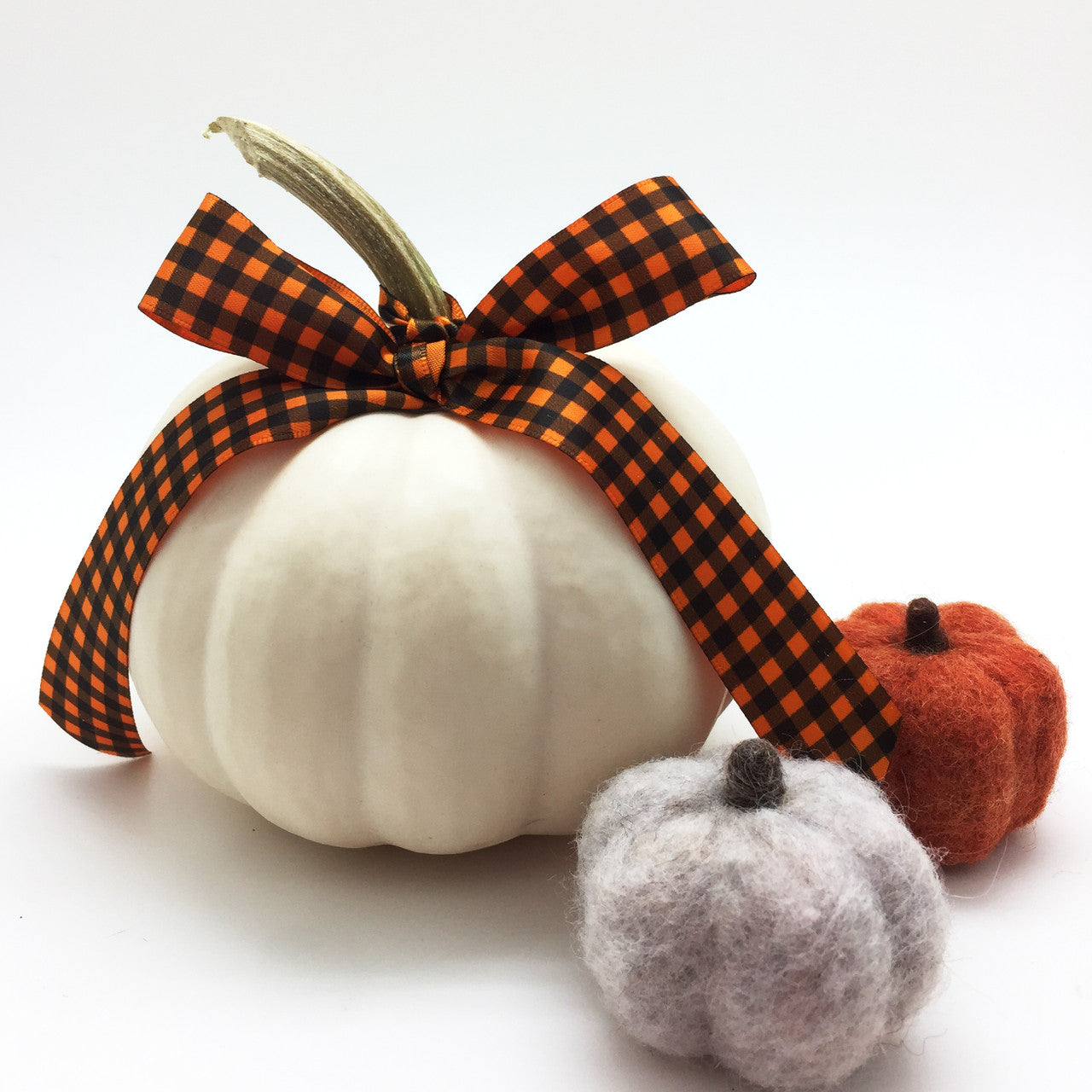 Our 7/8" gingham in orange and black is perfect for Fall decorating!